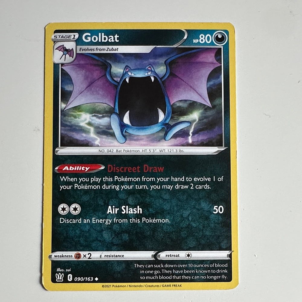 Pokemon Golbat Trading Card - Purple and Blue